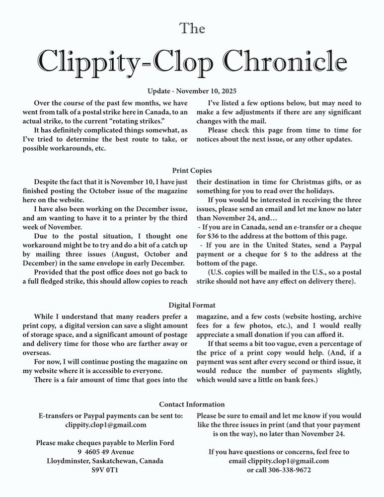 Print and Digital Copies of The Clippity-Clop Chronicle